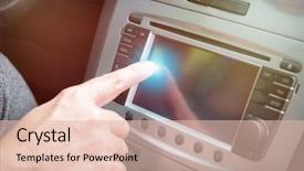  Presentation with driver - Presentation design consisting of touchscreen to adjust car navigation background and a lemonade colored foreground