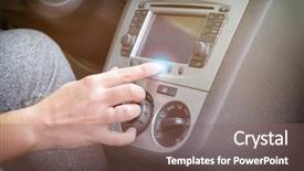  Presentation with driver - Slide set consisting of touchscreen to adjust car navigation background and a violet colored foreground