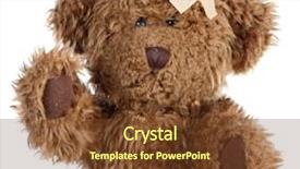  Presentation with ball bearing on a white - Presentation theme featuring touchy - teddy bear with plaster background and a tawny brown colored foreground