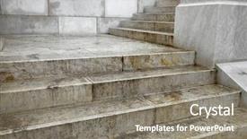  Presentation with stone - Audience pleasing PPT theme consisting of tough built - old staircase made of stone backdrop and a  colored foreground