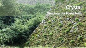  Presentation with stone - Colorful presentation theme enhanced with tough built - stone texture wall backdrop and a  colored foreground