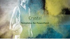  Presentation with basketball female - Audience pleasing slide deck consisting of tough female basketball player against splashing of color powder backdrop and a mint green colored foreground