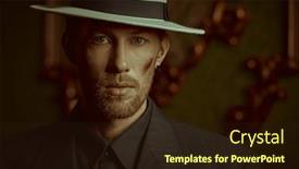  Presentation with gangster - Theme having tough-gangster-man background and a wine colored foreground