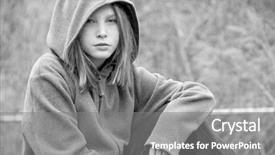 Presentation with preschooler outside - Colorful presentation theme enhanced with tough kids - girl in hooded jacket outside backdrop and a gray colored foreground