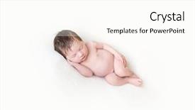  Presentation with sleeping - PPT theme enhanced with tough kids - newborn sleeping with his hand background and a pink colored foreground