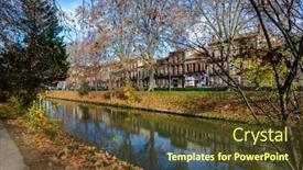  Presentation with destination - Slide deck enhanced with toulouse-french-tourist-destination-canal background and a tawny brown colored foreground