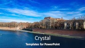  Presentation with destination - Slide set having toulouse-french-tourist-destination-notre background and a ocean colored foreground