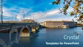  Presentation with destination - PPT layouts enhanced with toulouse-french-tourist-destination-pont background and a ocean colored foreground
