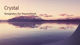  Presentation with serenity - Presentation theme featuring skier skiing downhill in high background and a light gray colored foreground