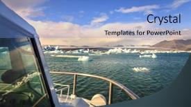  Presentation with tour and travel - Audience pleasing presentation theme consisting of tour boat in jokulsarlon lagoon backdrop and a  colored foreground