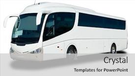  Presentation with tour - PPT theme featuring tour bus background and a light gray colored foreground