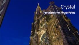  Presentation with notre dame - Colorful PPT layouts enhanced with tour de france - cathedral notre dame de strasbourg backdrop and a navy blue colored foreground