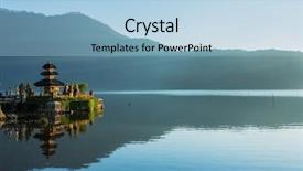  Presentation with pura - Amazing PPT theme having tour indonesia - pura ulun danu bratan backdrop and a light blue colored foreground