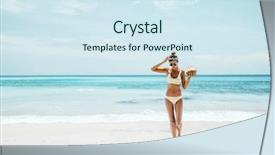  Presentation with vegan diet - Presentation design having tour indonesia - woman in yellow bikini background and a sky blue colored foreground