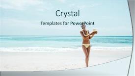  Presentation with vegan diet - Presentation theme consisting of tour indonesia - woman in yellow bikini background and a sky blue colored foreground