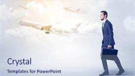  Presentation with elegant - Beautiful slide set featuring tour leader - elegant businessman going somewhere backdrop and a  colored foreground