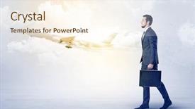  Presentation with elegant - Amazing slide set having tour leader - elegant businessman going somewhere backdrop and a  colored foreground