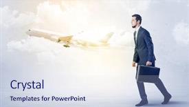  Presentation with slam dunk going - Colorful slide set enhanced with tour leader - elegant businessman going somewhere backdrop and a  colored foreground