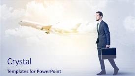  Presentation with elegant - PPT layouts enhanced with tour leader - elegant businessman going somewhere background and a  colored foreground