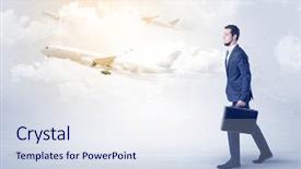  Presentation with elegant colorful animated - Audience pleasing presentation consisting of tour leader - elegant businessman going somewhere backdrop and a  colored foreground