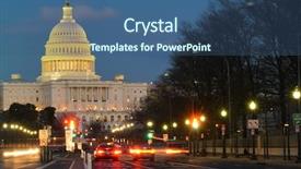  Presentation with united states capitol building - PPT theme featuring tour leader - washington dc united states capitol background and a ocean colored foreground