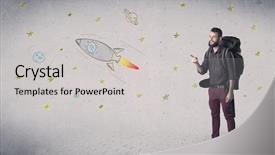  Presentation with tamilnadu govt related - Cool new slide set with tour relted - handsome young man standing backdrop and a  colored foreground