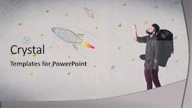  Presentation with backpack - Presentation theme enhanced with tour relted - handsome young man standing background and a  colored foreground