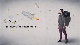  Presentation with chronicobstructive pulmonary disease related pict - Presentation design featuring tour relted - handsome young man standing background and a  colored foreground