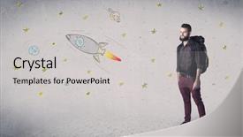  Presentation with special education young adult man - Amazing presentation design having tour relted - handsome young man standing backdrop and a  colored foreground