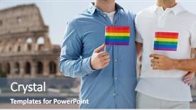  Presentation with marriage - Presentation theme featuring tour relted - people homosexuality same-sex marriage travel background and a teal colored foreground