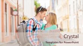  Presentation with travel concept silhouette - PPT layouts consisting of tour relted - travel vacation love and friendship background and a  colored foreground