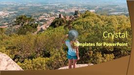  Presentation with tour - PPT theme having tour-tourism-at-sintra-old background and a tawny brown colored foreground