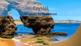  Presentation with algarve - PPT theme enhanced with tour-tourism-in-algarve-summer background and a cyan colored foreground