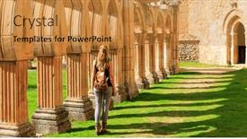  Presentation with tour - Presentation theme with tour-tourism-in-castile background and a gold colored foreground