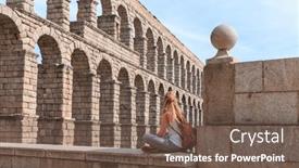  Presentation with aqueduct - Slides having tour-tourism-in-castile background and a violet colored foreground