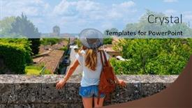  Presentation with nouvelle aquitaine - PPT theme featuring tour-tourism-in-france-nouvelle background and a light blue colored foreground