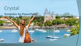  Presentation with tour - PPT theme with tour-tourism-in-france-pornic background and a light blue colored foreground