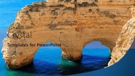  Presentation with algarve - PPT theme with tour-tourism-in-portugal-travel background and a  colored foreground