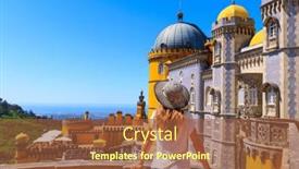  Presentation with tour - Presentation theme consisting of tour-tourism-in-sintra-woman background and a tawny brown colored foreground