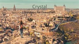  Presentation with tour - Slide deck with tour-tourism-in-toledo-panoramic background and a coral colored foreground