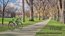  Presentation with touring - Audience pleasing slide set consisting of touring-bike-with-shadow backdrop and a tawny brown colored foreground