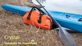  Presentation with touring - Presentation design with touring-stand-up-paddleboard background and a coral colored foreground