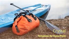  Presentation with leash - PPT layouts enhanced with touring-stand-up-paddleboard background and a tawny brown colored foreground