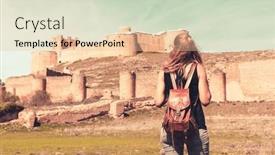  Presentation with tourism - Slide deck featuring tourism-at-berlanga-de-duero background and a lemonade colored foreground