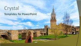  Presentation with tourism - Slides having tourism-at-burgo-de-osma background and a sky blue colored foreground