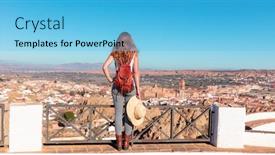  Presentation with granada - Presentation theme enhanced with tourism-at-guadix-granada-province background and a light blue colored foreground