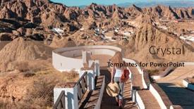  Presentation with granada - Slide deck with tourism-at-guadix-granada-province background and a coral colored foreground