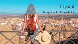  Presentation with granada - PPT layouts with tourism-at-guadix-granada-province background and a cyan colored foreground