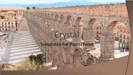  Presentation with aqueduct - PPT theme featuring tourism-at-segovia-roman-aqueduct background and a coral colored foreground