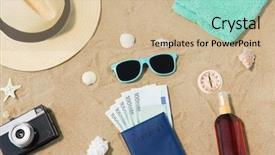  Presentation with passport travel - Cool new slides with tourism concept - vintage camera money backdrop and a  colored foreground